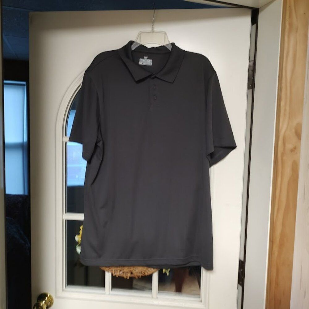 New Outdoor Life Dark Gray Short Sleeve Pique Polo Moisture Wick Men's XL Tall